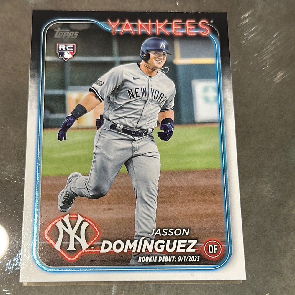 Topps Jasson Dominguez Rookie Card - Gray and Blue